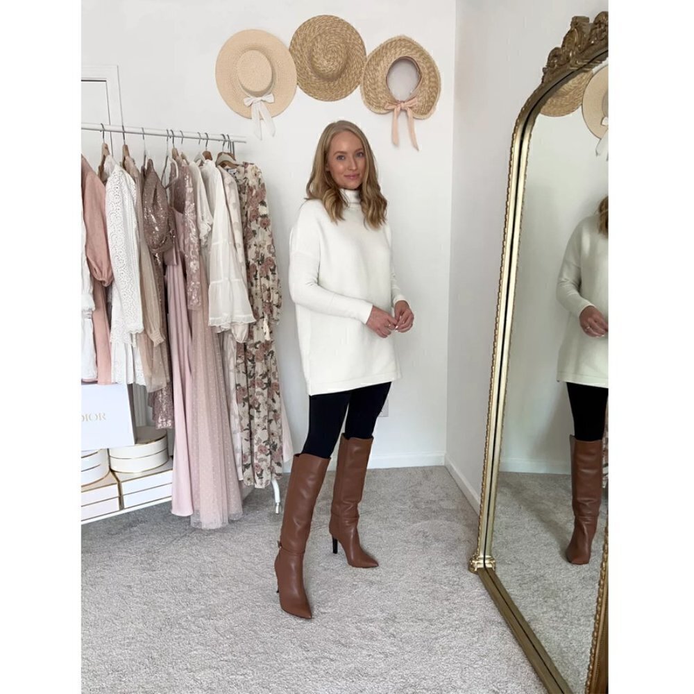 FREE PEOPLE Ottoman Slouchy Tunic Sweater Dress in Ivory Size Large - Picture 13 of 16